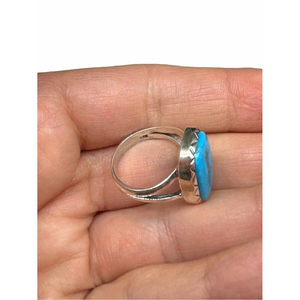 Sleeping Beauty Turquoise Ring Size 6 Solid 925 Sterling Silver